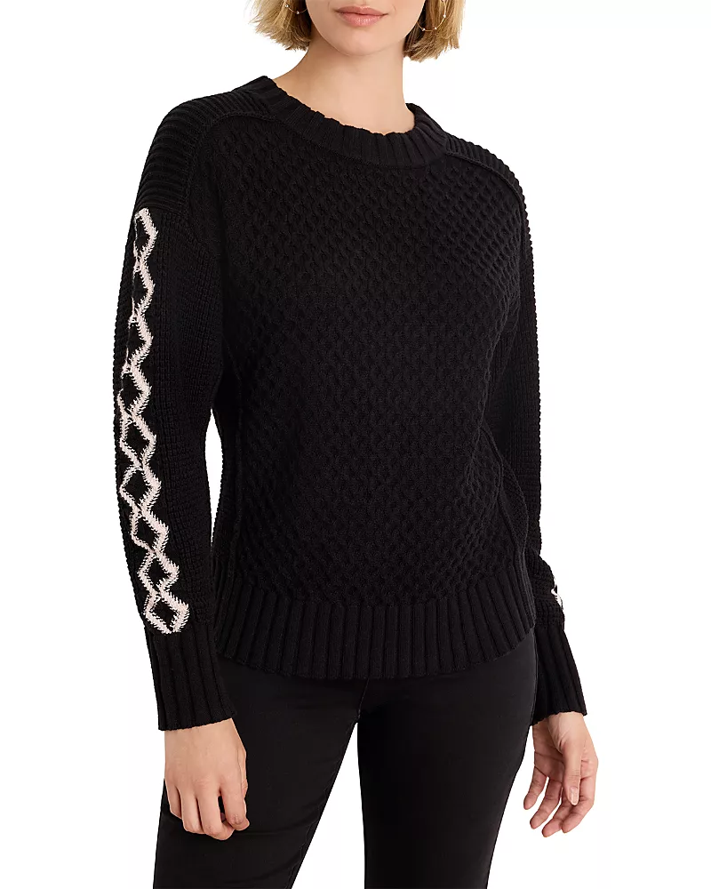 Nic+Zoe Cotton Crisscross Stitch Sweater