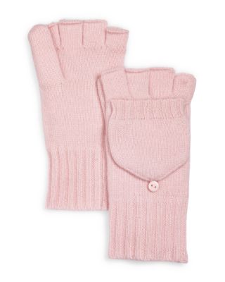 Ribbed Knit Cashmere Pop Top Mittens - Exclusive