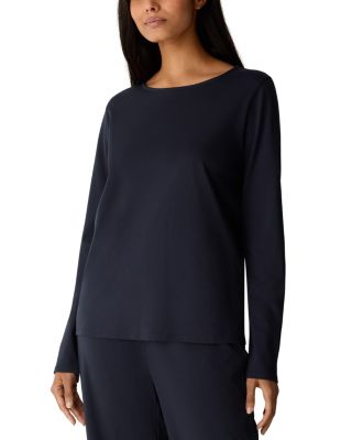 Cotton Round Neck Long Sleeve Top