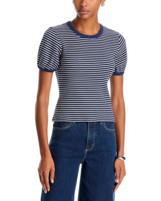 The Essential Rib Striped Pima Cotton Stretch Tee