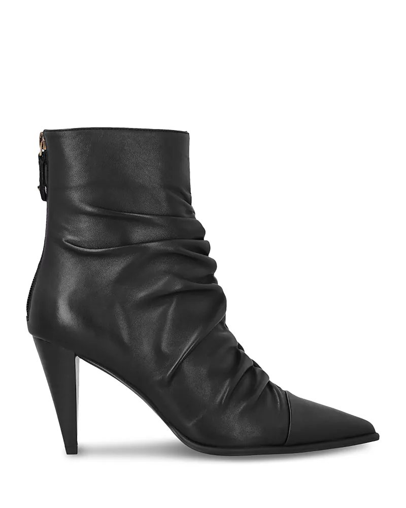 Pinko Women's Vane Ruched Leather Ankle Boots