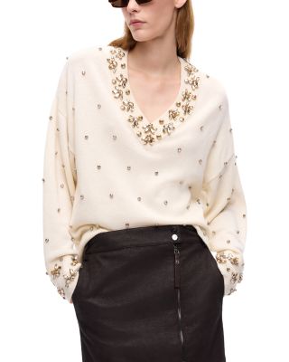 Pigolio Wool & Cashmere Embellished Sweater