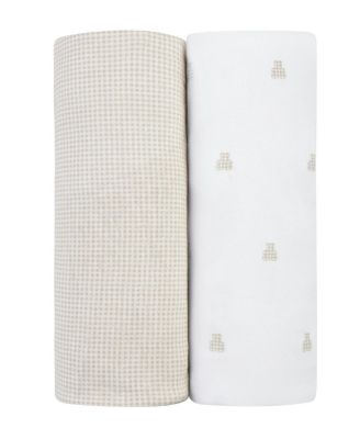 Unisex Gingham Bear Collection Changing Pad Cover Cradle Sheet Set -Baby