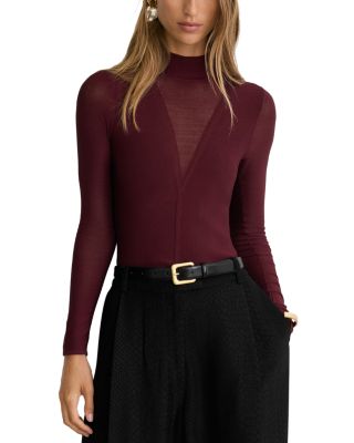 Sheer Inset Knit Top