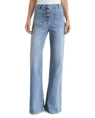 High Rise Flared Jeans in Light Blue
