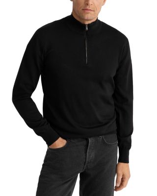 Merino Wool Quarter Zip Knit Sweater
