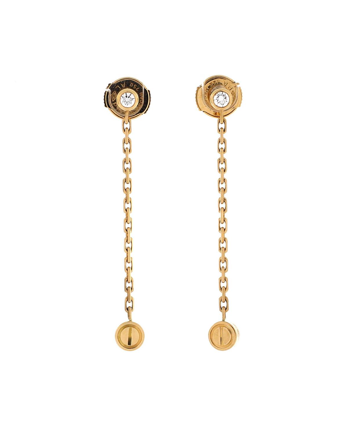 Pre-Owned Cartier Love Drop Earrings 18K Gold and Diamonds