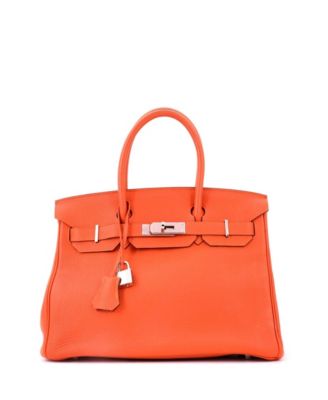 Birkin 30 Handbag Orange Togo with Palladium Hardware