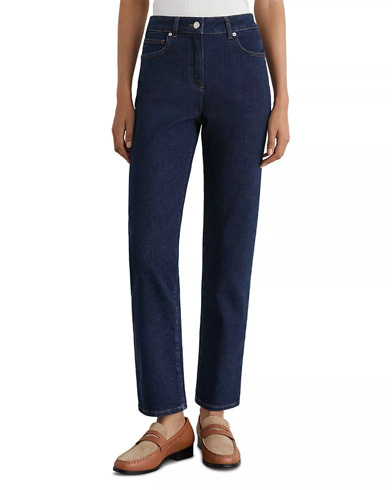Reiss Petites Mid Rise Slim Leg Jeans in Dark Blue