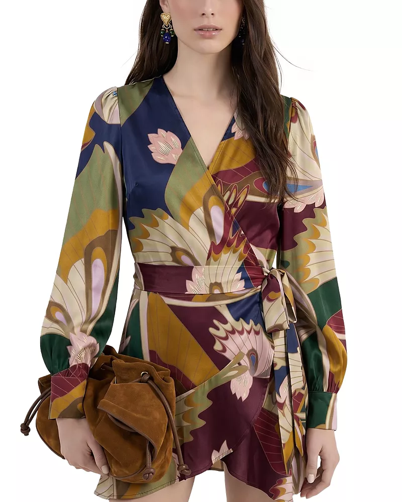 Farm Rio Mystical Paradise Wrap Mini Dress