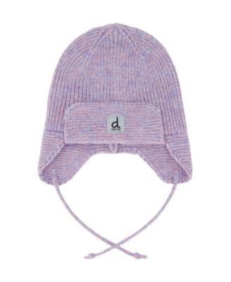  Girls' Helmet Ear Flap Chin Tie Fleece Lined Winter Knit Hat - Baby, Little Kid