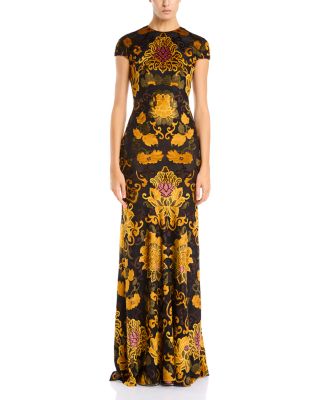 Printed Cutout Back Maxi Dress