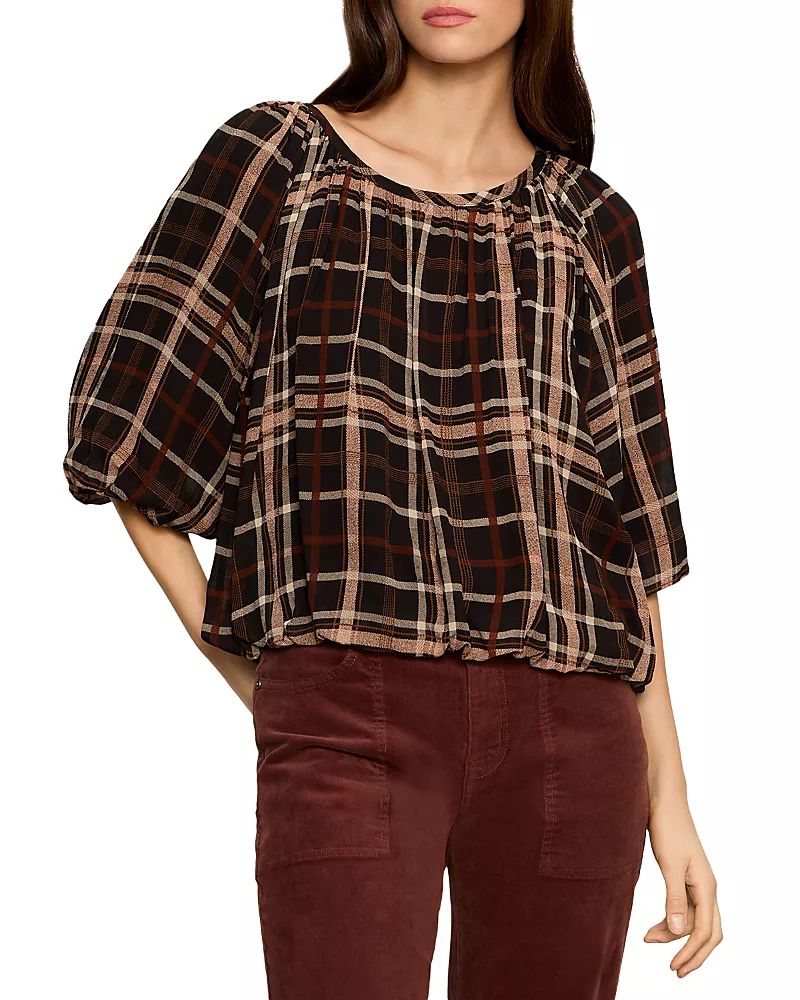 Sanctuary Cloud Nine Plaid Bubble Top
