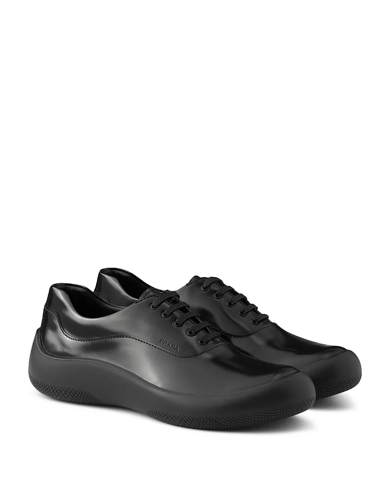Prada Men's Brushed Leather Sneakers