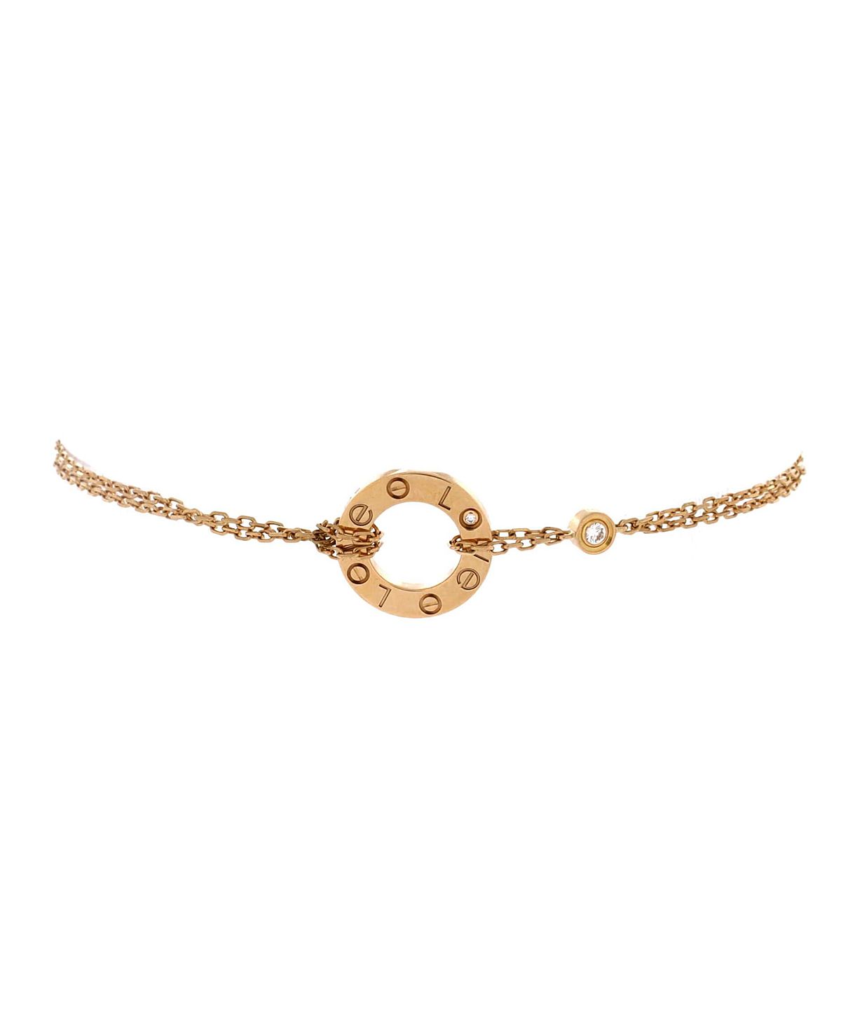 Pre-Owned Cartier 2 Diamonds Love Bracelet 18K Gold with Diamonds