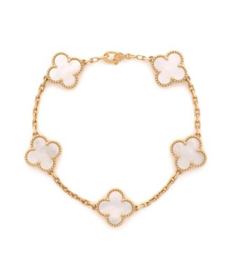 Vintage Alhambra 5 Motifs Bracelet 18K Gold and Mother of Pearl
