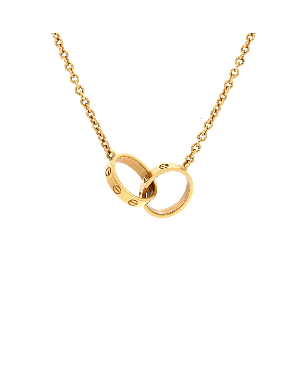 Pre-Owned Cartier Love Interlocking Necklace 18K Gold, 17.25