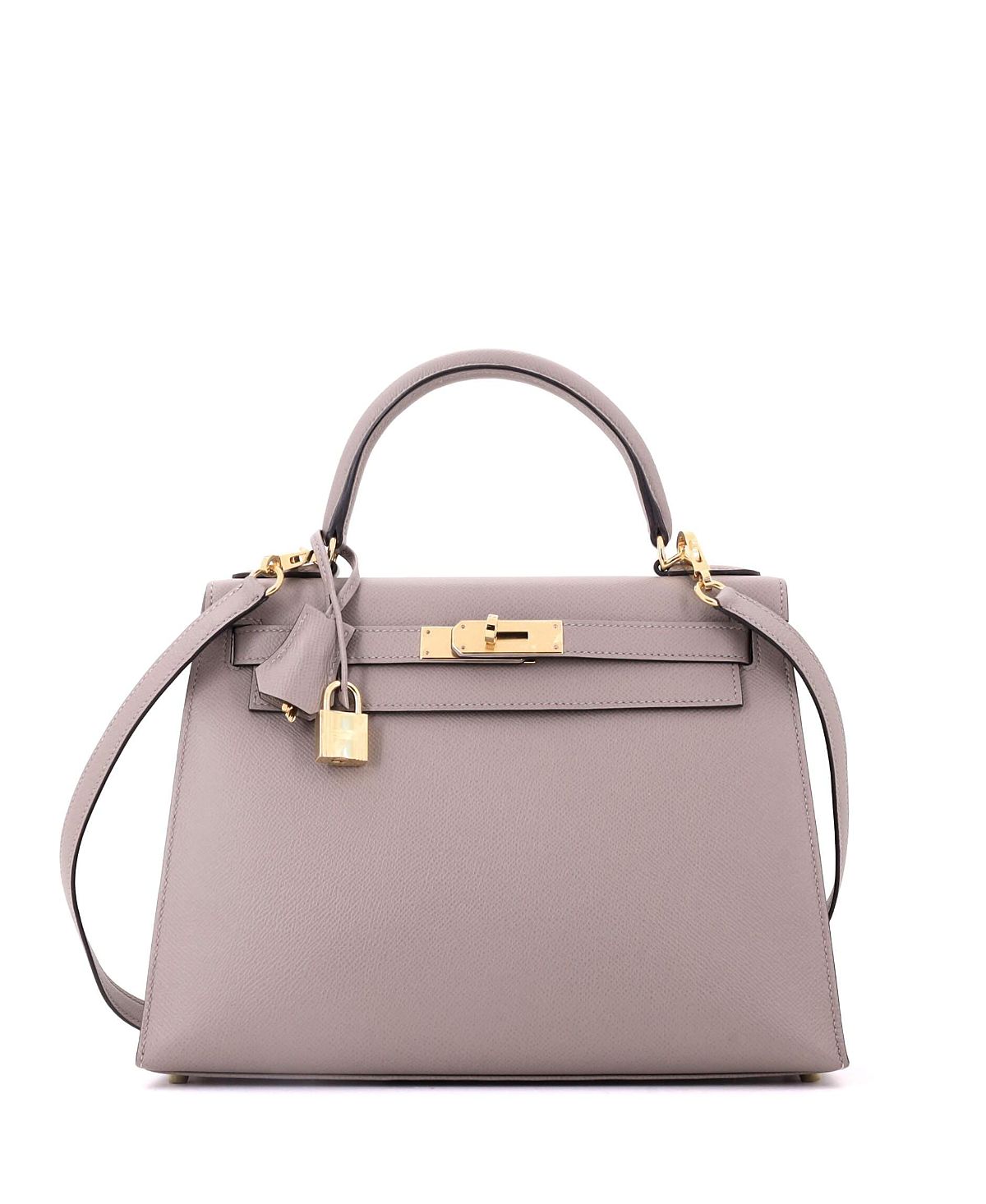 Pre-Owned Hermes Kelly 28 Handbag Grey Epsom with Gold Hardware