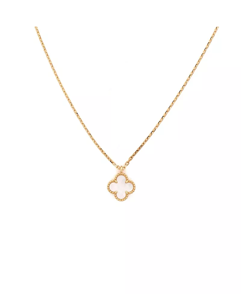 Pre-Owned Van Cleef & Arpels Sweet Alhambra Pendant Necklace 18K Gold and Mother of Pearl, 15