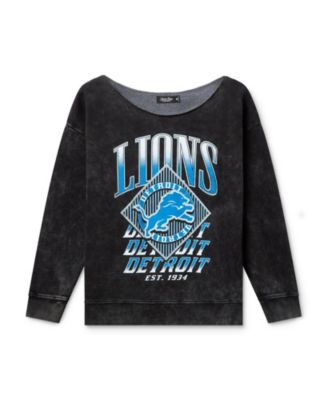  Women's NFL Detroit Lions Off Shoulder Cropped Fleece