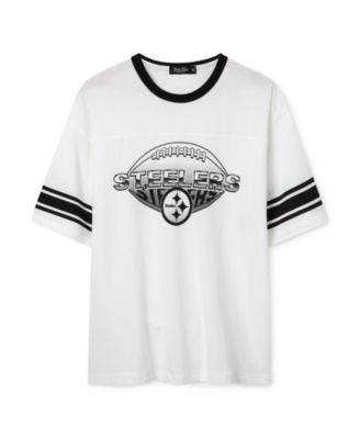  Unisex NFL Pittsburgh Steelers Oversized Striped Ringer Tee