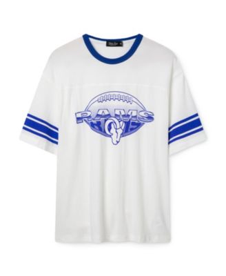  Unisex NFL Los Angeles Rams Oversized Striped Ringer Tee