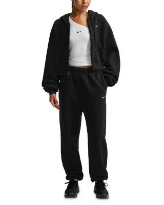 Studio Cotton Blend High Rise Oversized Cuffed Pants