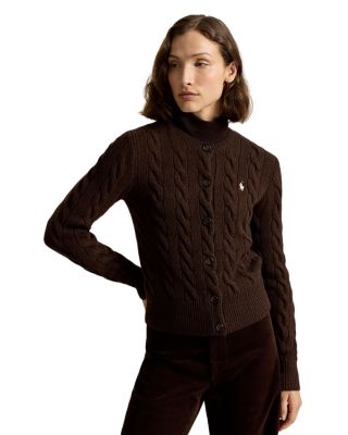 Cable Knit Wool Cashmere Cardigan