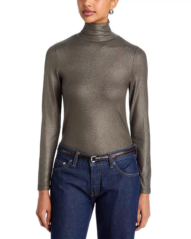 Majestic Filatures Metallic Turtleneck Top