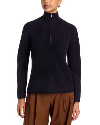 Majestic Filatures Alpaca Blend Half Zip Mock Neck Top