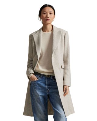 Wool Blend Herringbone Coat