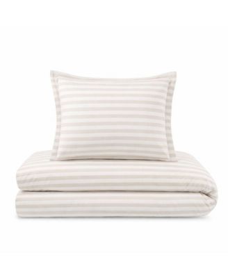  Block Stripe Duvet Cover 4 Piece Set, Twin
