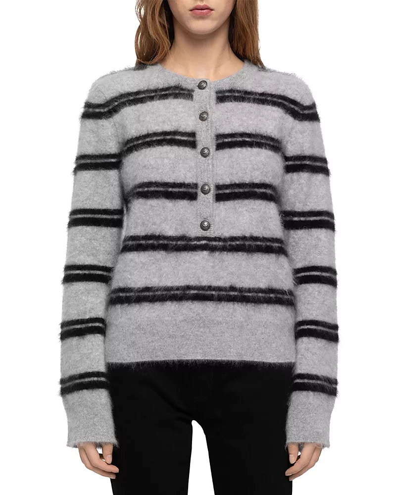 Zadig & Voltaire Mandala Cashmere Henley Sweater