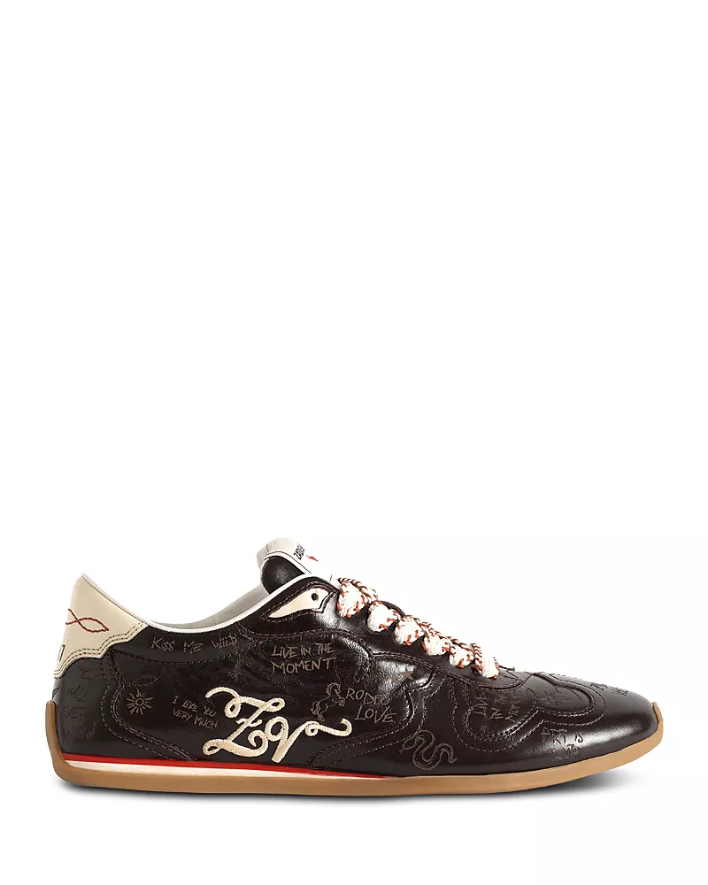 Zadig & Voltaire Women's Laser Tagged Leather Dance Sneakers