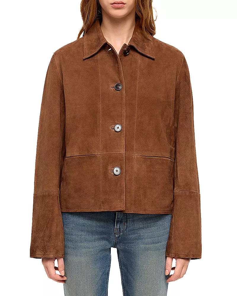 Zadig & Voltaire Lessa Suede Button Front Jacket
