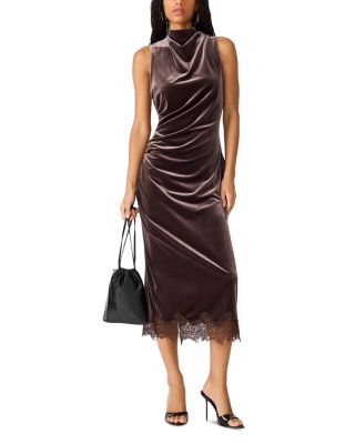 Steve Madden Mo Draped Velvet Midi Dress