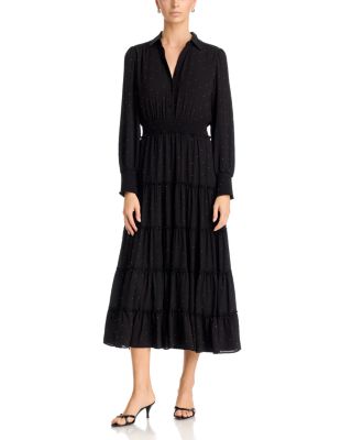 T Tahari Smocked Tiered Maxi Dress