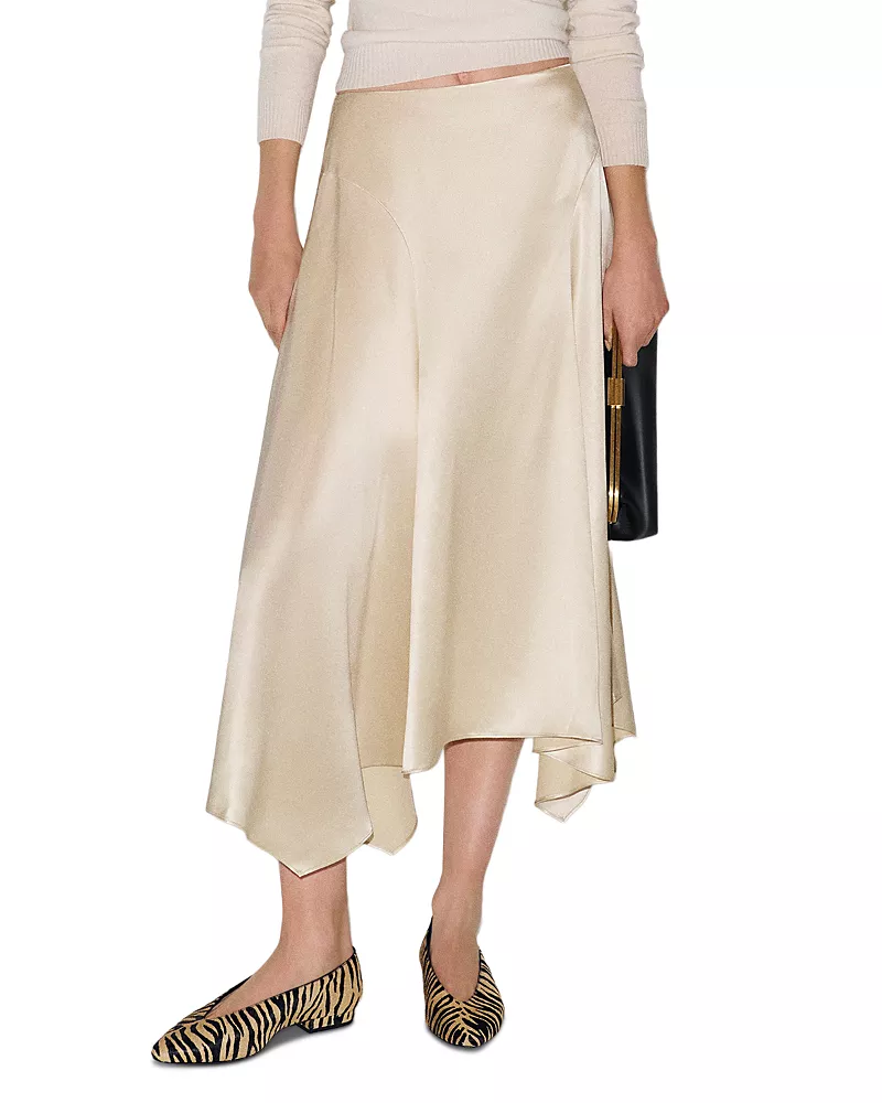 Reformation McCall Silk Midi Skirt