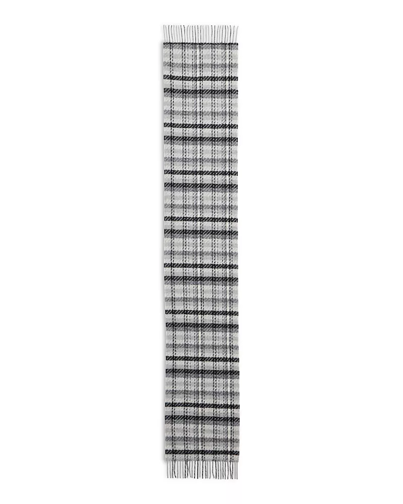 Amicale Tweed Plaid Cashmere Scarf