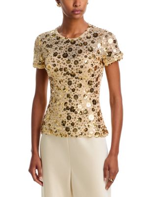 Galia 3D Floral Sequin Bodycon Top