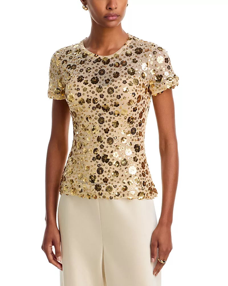 Generation Love Galia 3D Floral Sequin Bodycon Top
