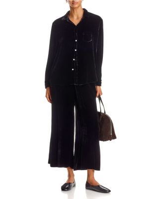 Velvet Relaxed Shirt & Maisie Velvet Cropped Pull On Pants