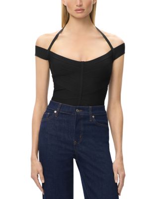 The Diane Off-the-Shoulder Halter Bandage Top