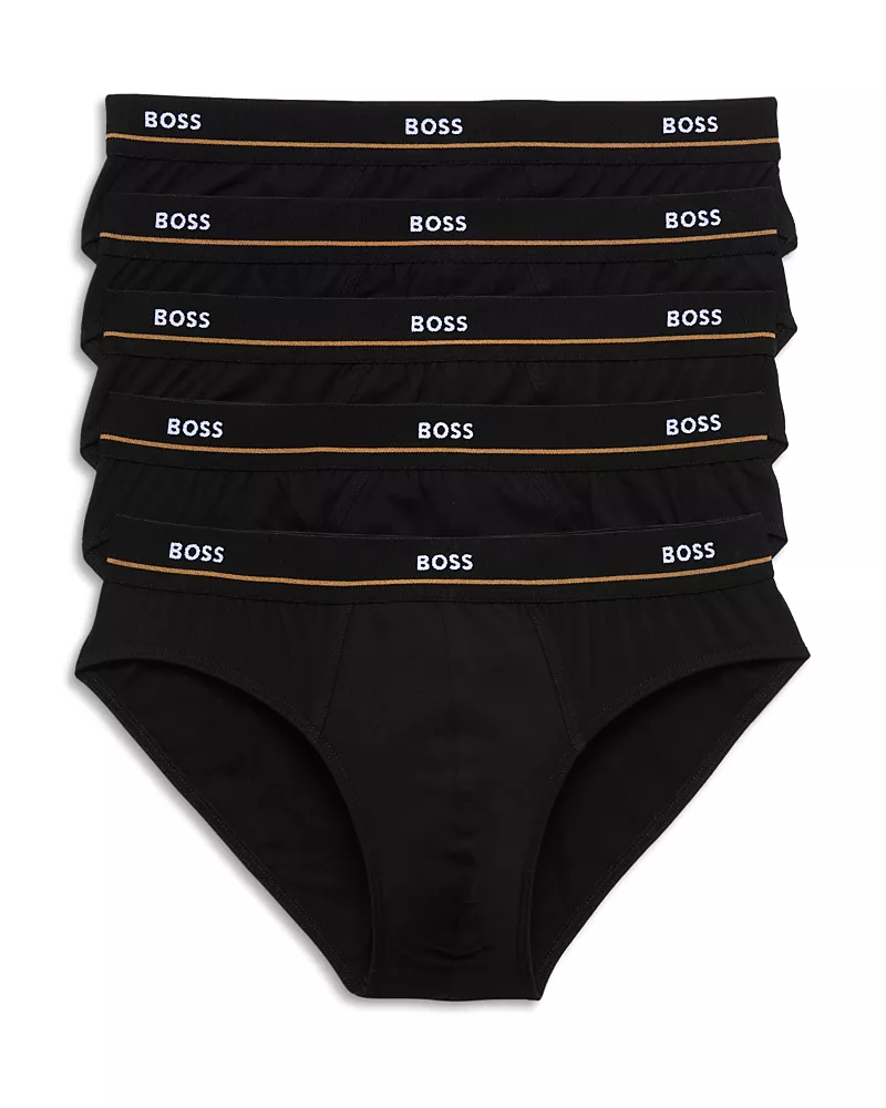 Boss Essential Stretch Cotton Logo Briefs, Pack of 5