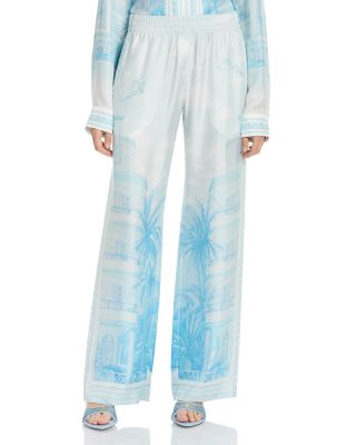 Silk Smocked Waist Trousers