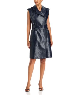 Alexis Belted Faux Leather Dress