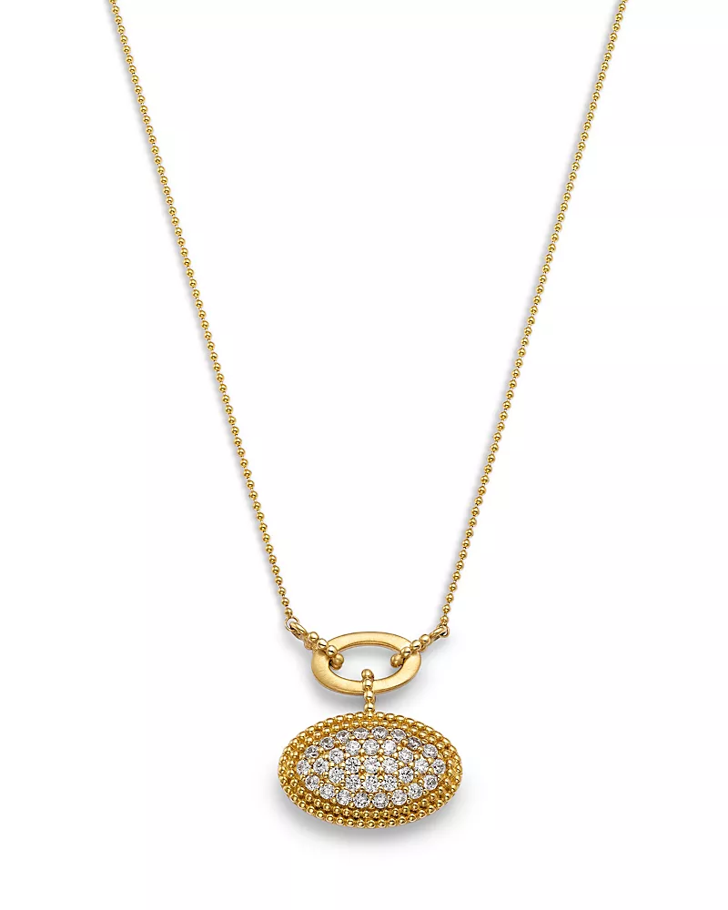 Bloomingdale's Fine Collection Diamond Pave Beaded Necklace in 14K Yellow Gold, 0.75 tcw