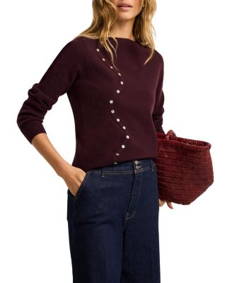  Women's Cotton Blend Button Detail Knit Top