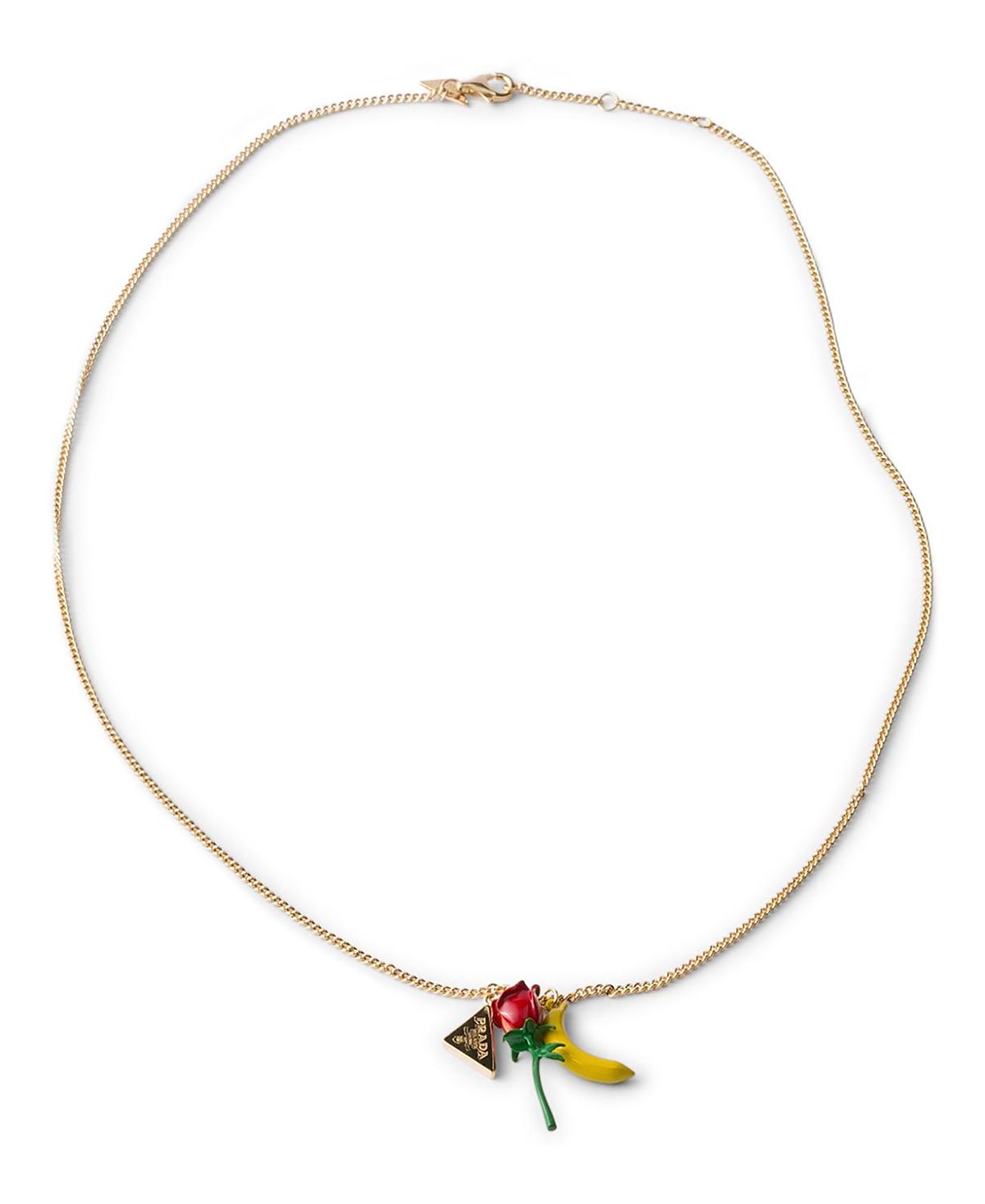 Prada Enameled Metal Necklace