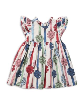Girls' Jennifer Double Ruffled Present Bows Print Cotton Dress - Little Kid